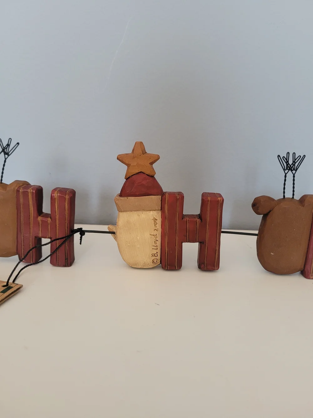 NWT HoHoHo Rustic Santa and Reindeer Holiday Decor - Blossom Bucket